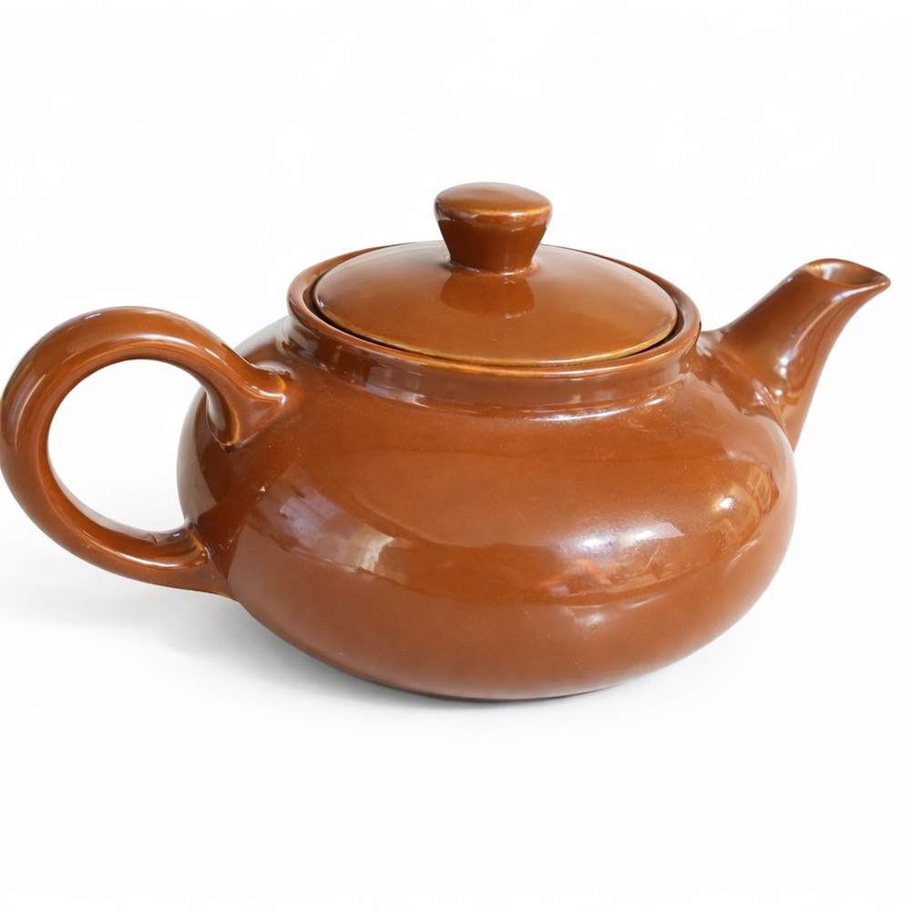 Vintage ACF Brown Ceramic Teapot, Made in Italy